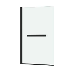 Pare-Baignoire|Galedo Pare-baignoire 120 x 70 cm noir mat avec porte serviettes Essentiel