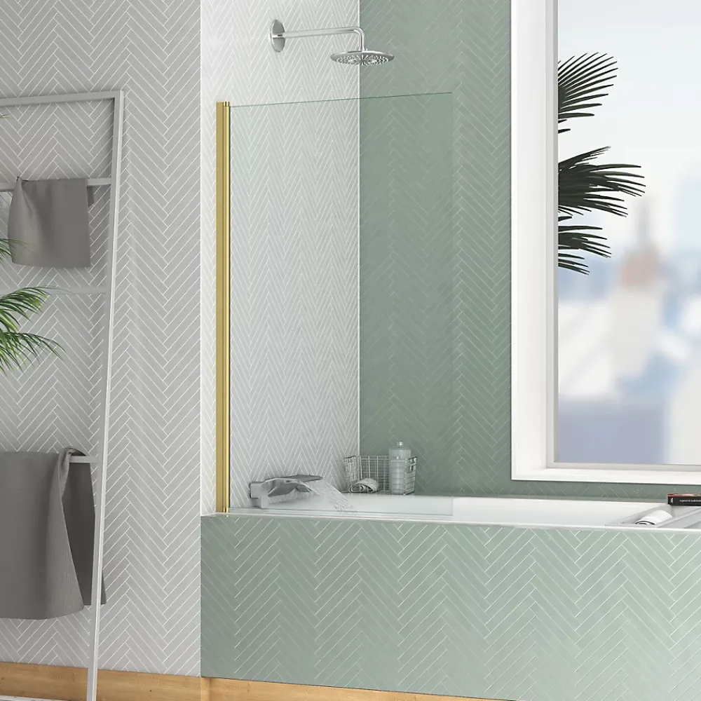 Pare-Baignoire|Galedo Pare-baignoire 120 x 70 cm or brossé Essentiel