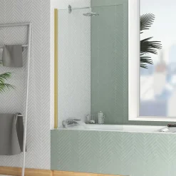 Pare-Baignoire|Galedo Pare-baignoire 140 x 80 cm or brossé Essentiel
