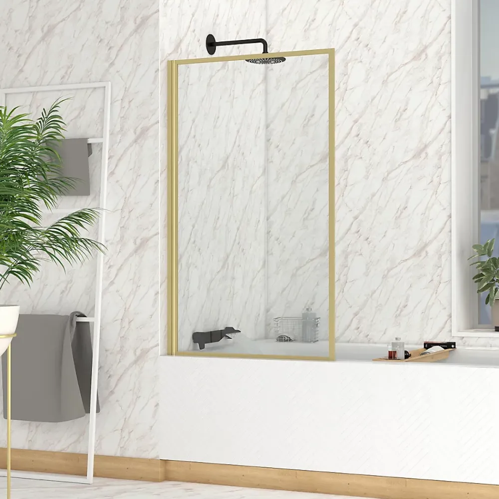 Pare-Baignoire|Galedo Pare-baignoire 130 x 75 cm or brossé Essentiel
