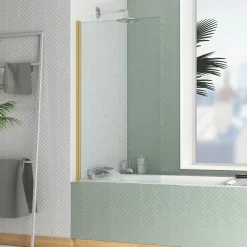 Galedo Pare-baignoire 130 x 70 cm or brossé Essentiel