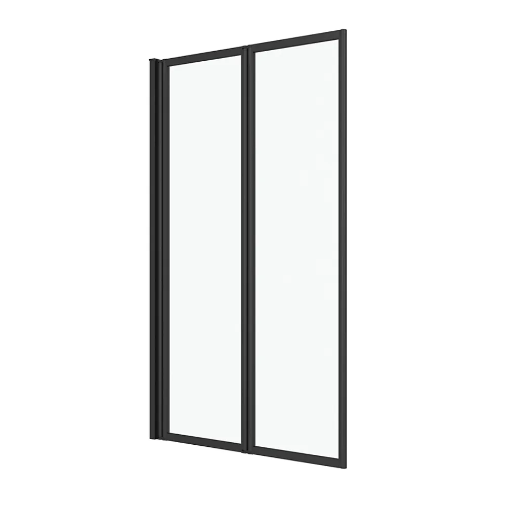 Galedo Pare-baignoire avec volet pivotant 70 x 120 cm noir mat