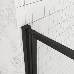 Galedo Pare-baignoire avec volet pivotant 70 x 120 cm noir mat