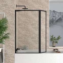 Pare-Baignoire|Galedo Pare-baignoire avec volet pivotant 70+30 x 130 cm noir mat Dark Edge