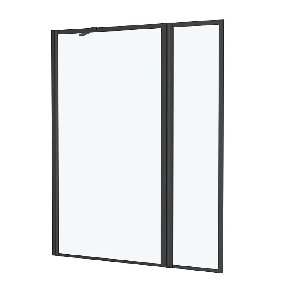 Pare-Baignoire|Galedo Pare-baignoire avec volet pivotant 70+30 x 130 cm noir mat Dark Edge