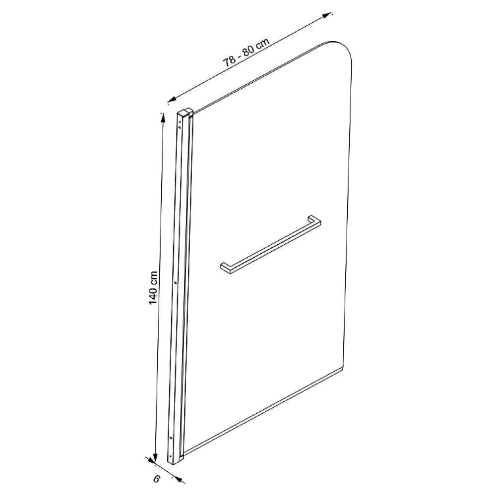 Pare-Baignoire|Allibert Pare-baignoire avec volet pivotant design 80x140 cm aluminium noir mat verre 6 mm - Gena