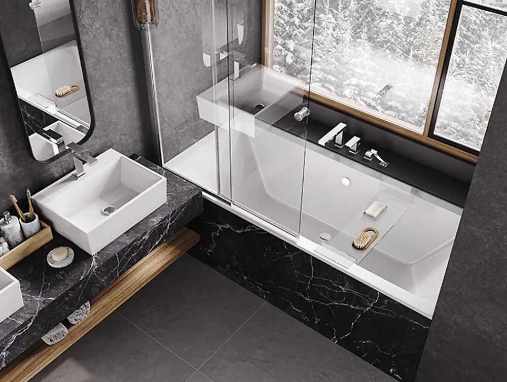 Pare-Baignoire|Azura Home Design Pare-baignoire Easy Slide Chrome 100x150cm