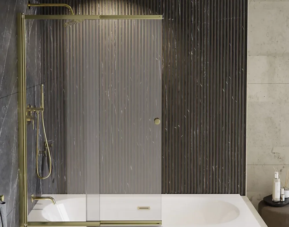 Pare-Baignoire|Azura Home Design Pare-baignoire Easy Slide Gold 100x150H