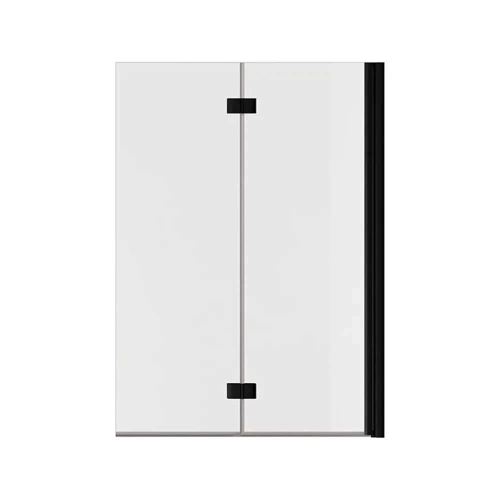 Pare-Baignoire|Schulte Pare-baignoire Elara - Pliable - 2 Volets - 100x140 - Transparent - 5mm - Noir Mat