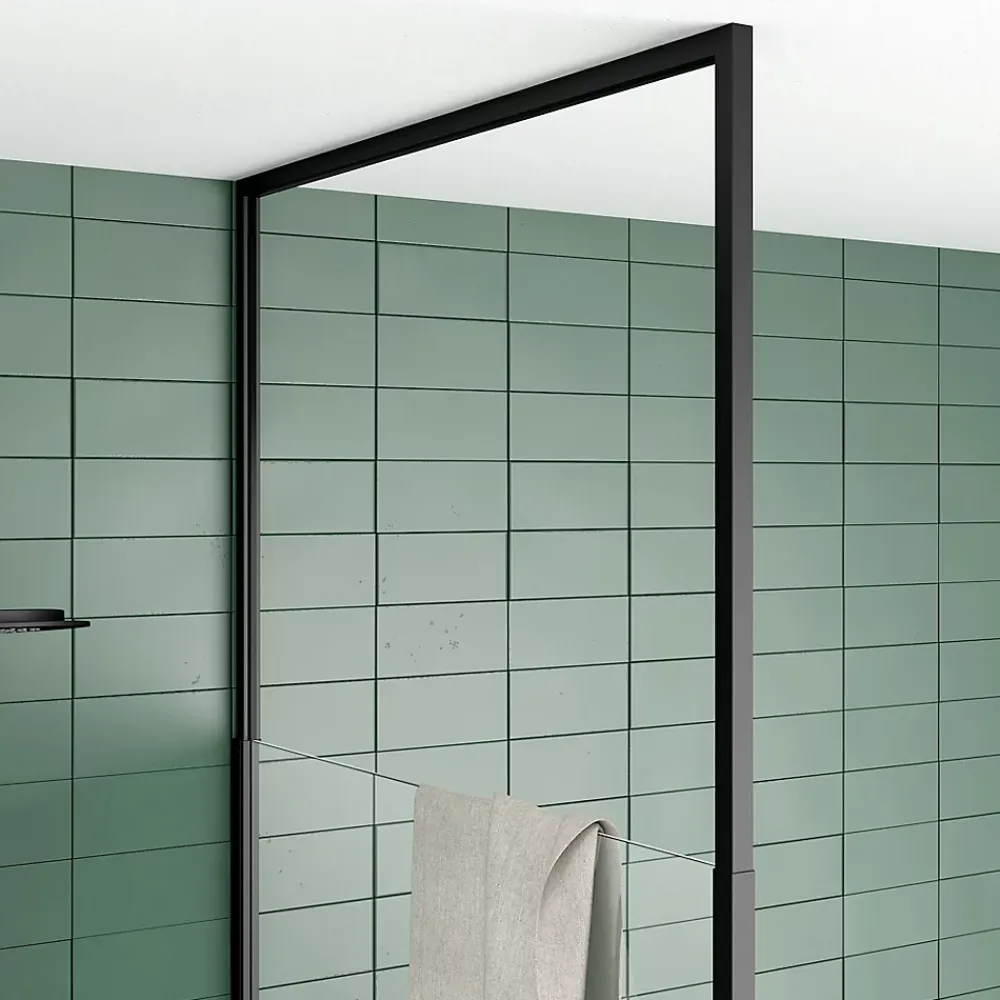 Galedo Pare-baignoire extensible 75 x 153/202 cm noir mat