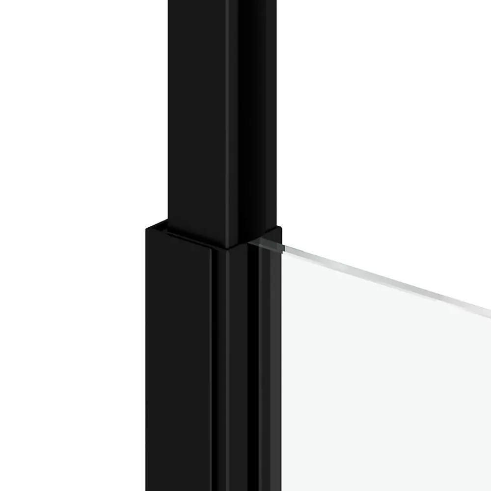 Galedo Pare-baignoire extensible 75 x 153/202 cm noir mat