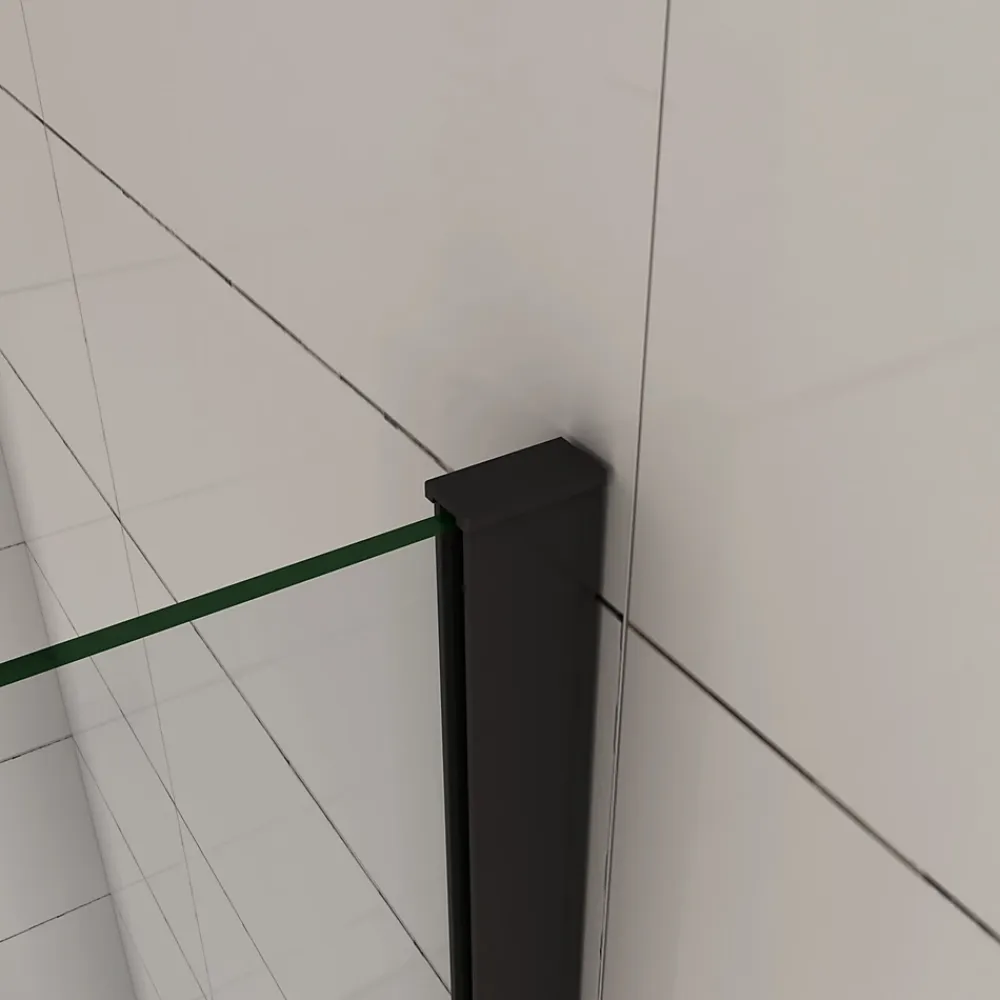 Pare-Baignoire|AICA Sanitaire Pare-baignoire fixé 40x130cm,paroi fixée,5mm verre anticalcaire,noir mat style industriel et simplicité
