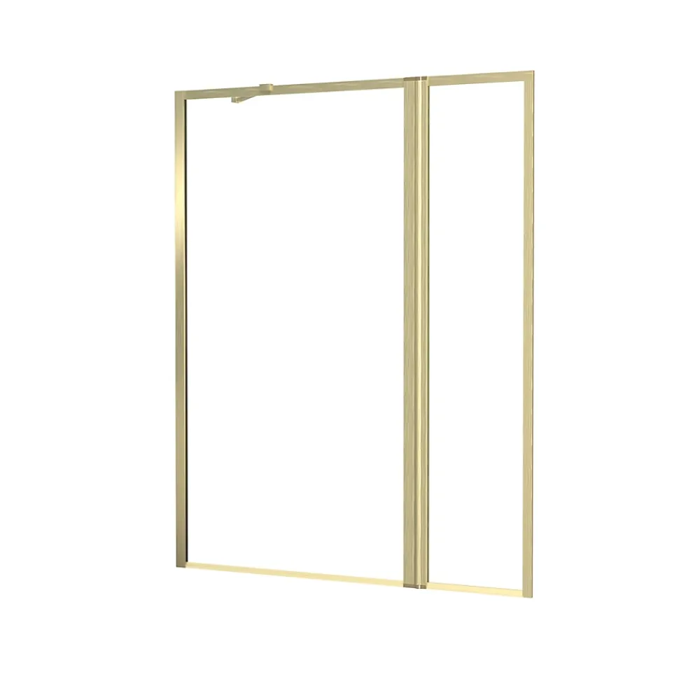 Pare-Baignoire|Galedo Pare-baignoire fixe avec volet pivotant 130+30 x 70 cm, profilés alu doré brossé, Golden Edge