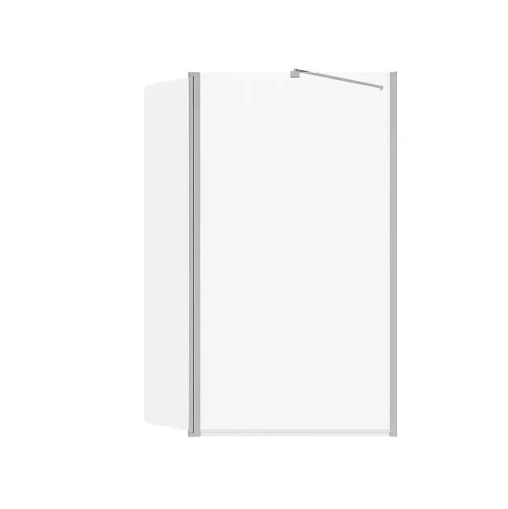 Pare-Baignoire|Allibert Pare-baignoire fixe avec volet pivotant design 107 x 140 cm aluminium chromé verre 5 mm - Oblik