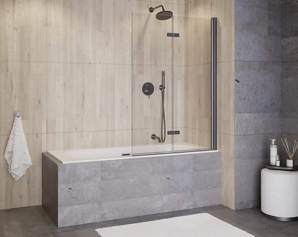 Pare-Baignoire|Azura Home Design Pare-baignoire Lumix Gun Metal 100x145cm