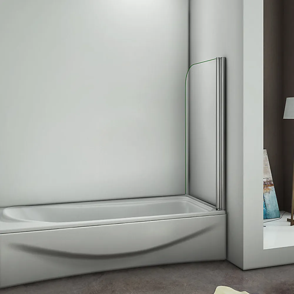 AICA Sanitaire Pare-baignoire pivotant - 70 x 130 cm - Verre trempé 5 mm anticalcaire - Écran de baignoire moderne