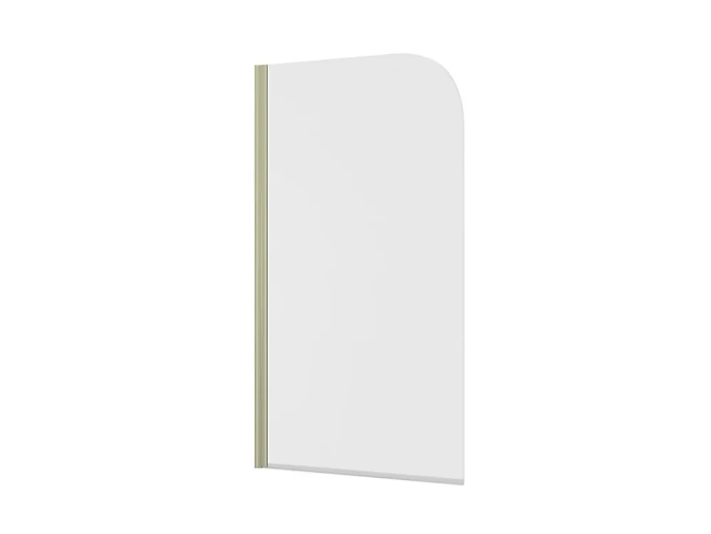 Schulte Pare-baignoire pivotant 1 volet, 140 x 80 cm, verre transparent 5mm, profilé doré mat, Capri