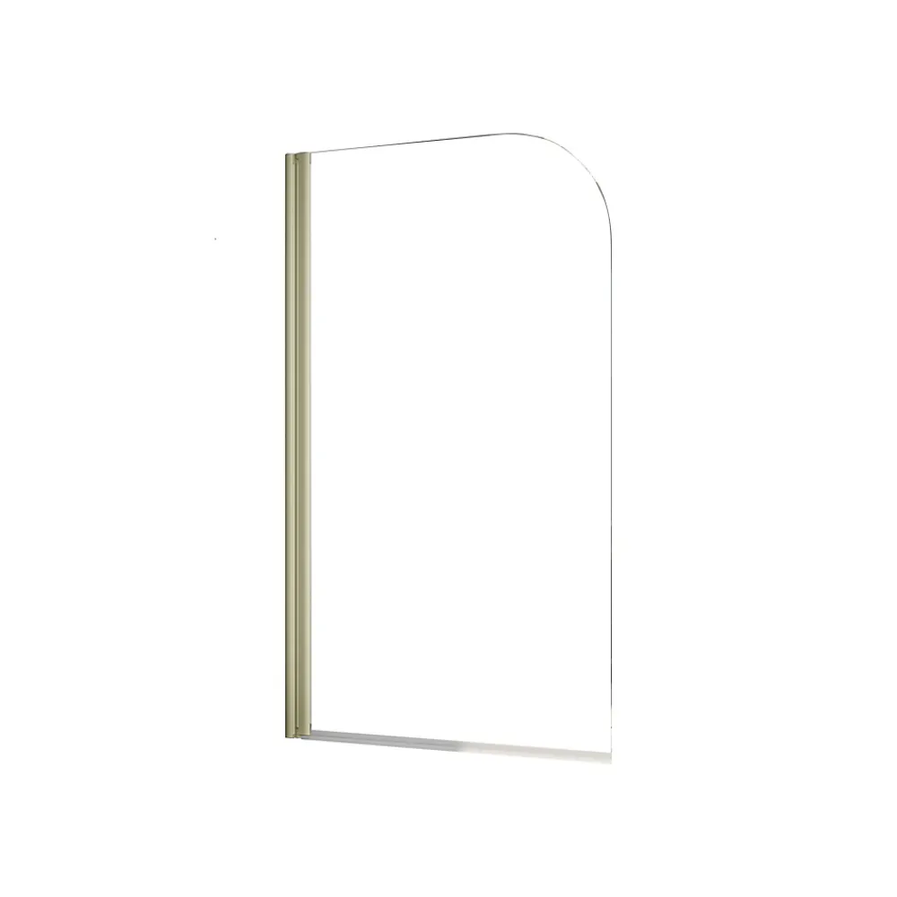 Schulte Pare-baignoire pivotant 1 volet, 140 x 80 cm, verre transparent 5mm, profilé doré mat, Capri