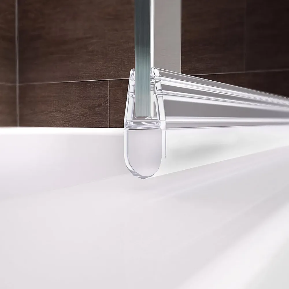 Schulte Pare-baignoire pivotant 2 volets, 112 x 140 cm, verre transparent anticalcaire 5mm, Liane