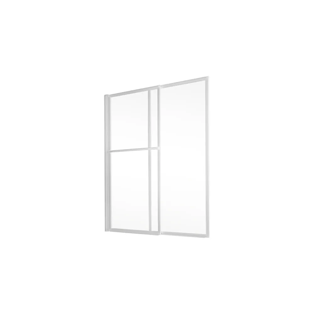 Schulte Pare-baignoire pivotant coulissant avec porte-serviettes H.140 x l.118 cm, blanc,