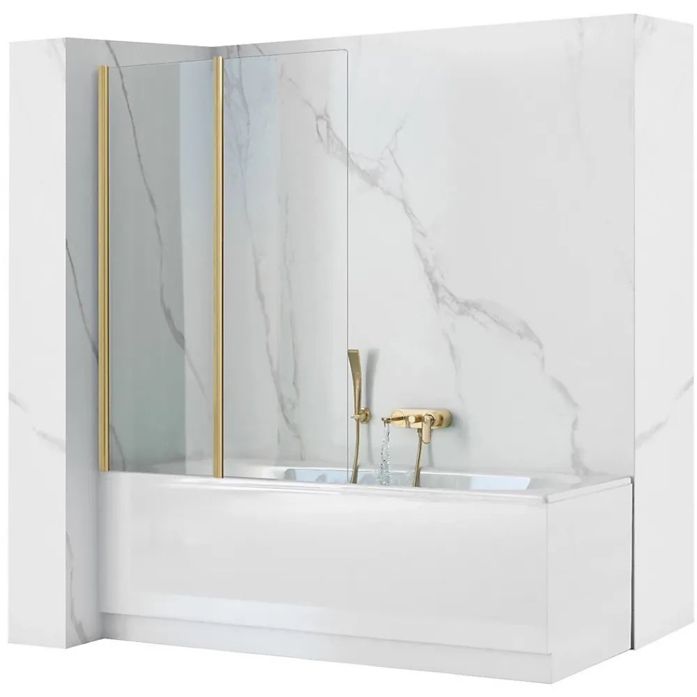 Tablier Et Habillage De Baignoire|Rea Pare-Baignoire Pliant Agat-2 80 Brushed Gold