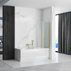 Tablier Et Habillage De Baignoire|Rea Pare-Baignoire Pliant Agat-2 80 Brushed Gold