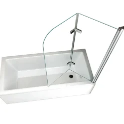 Pare-Baignoire|Saniverre Pare-baignoire rabattable BALY en verre 6 mm transparent 140 x 140 cm