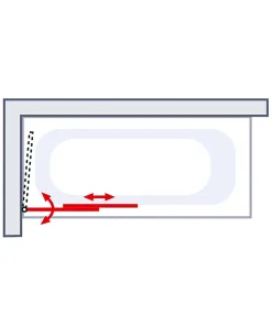 Schulte Pare-baignoire rabattable avec 2 volets, 104 x 130 cm, verre transparent 5 mm, profilé alu-argenté,