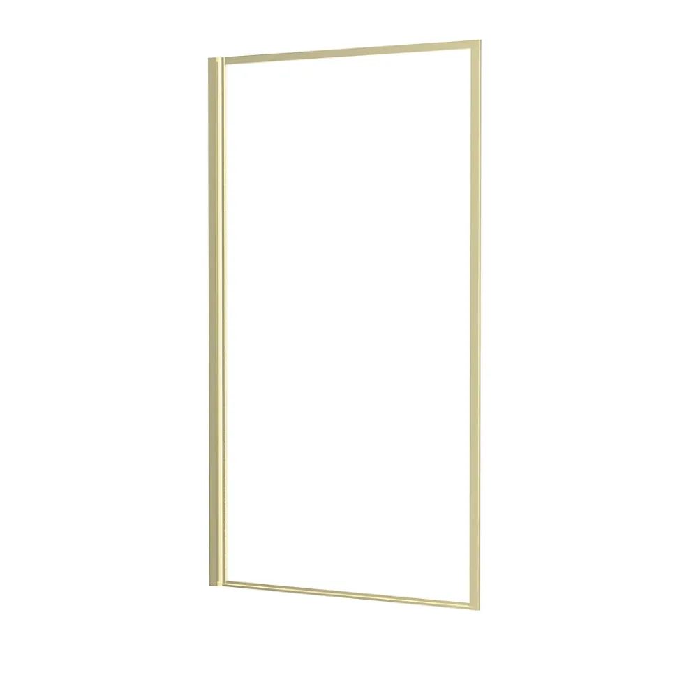 Galedo Pare-baignoire rabattable 140 x 80 cm, profilés alu doré brossé, Golden Edge