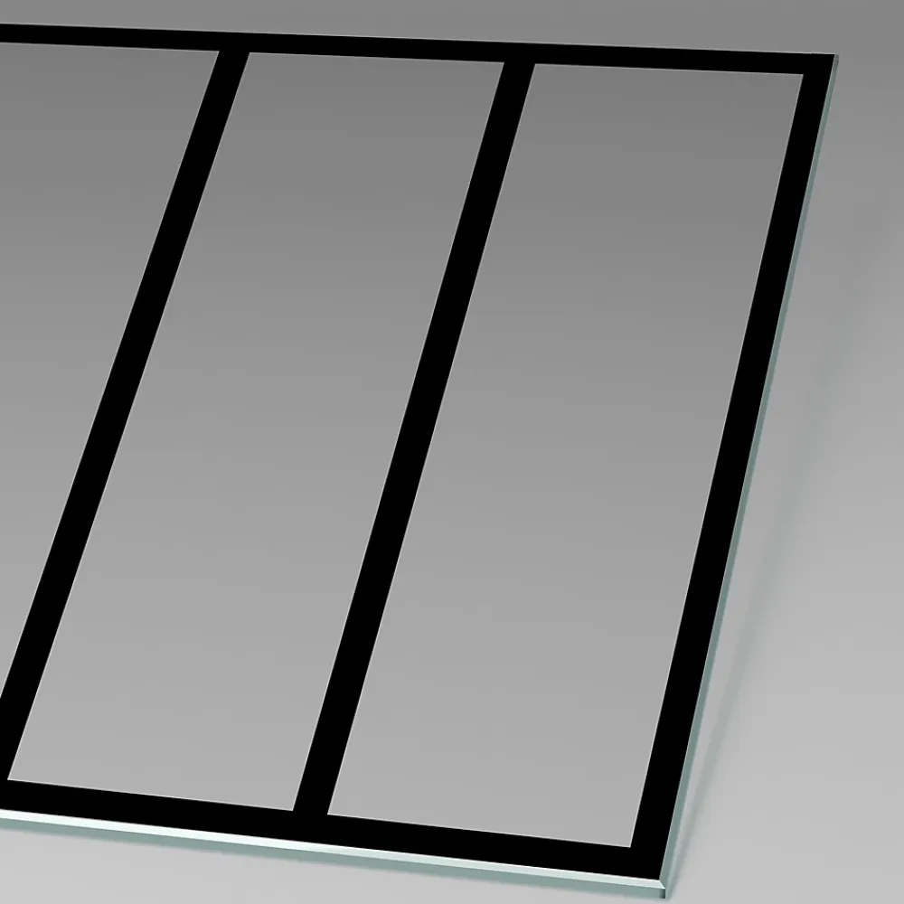 Schulte Pare-baignoire rabattable, 70 x 130 cm, verre 5 mm, profilé noir, décor industrielle,
