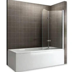 Saniverre Pare-baignoire rabattable BALY en verre 6 mm transparent 100 x 140 cm