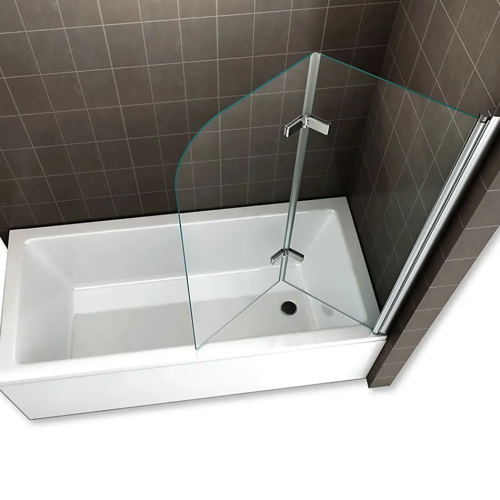 Saniverre Pare-baignoire rabattable BALY en verre 6 mm transparent 100 x 140 cm