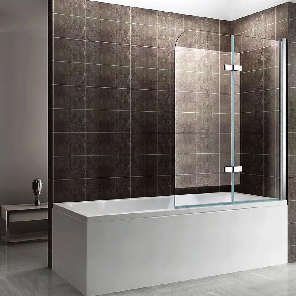 Saniverre Pare-baignoire rabattable BALY en verre 6 mm transparent 100 x 140 cm