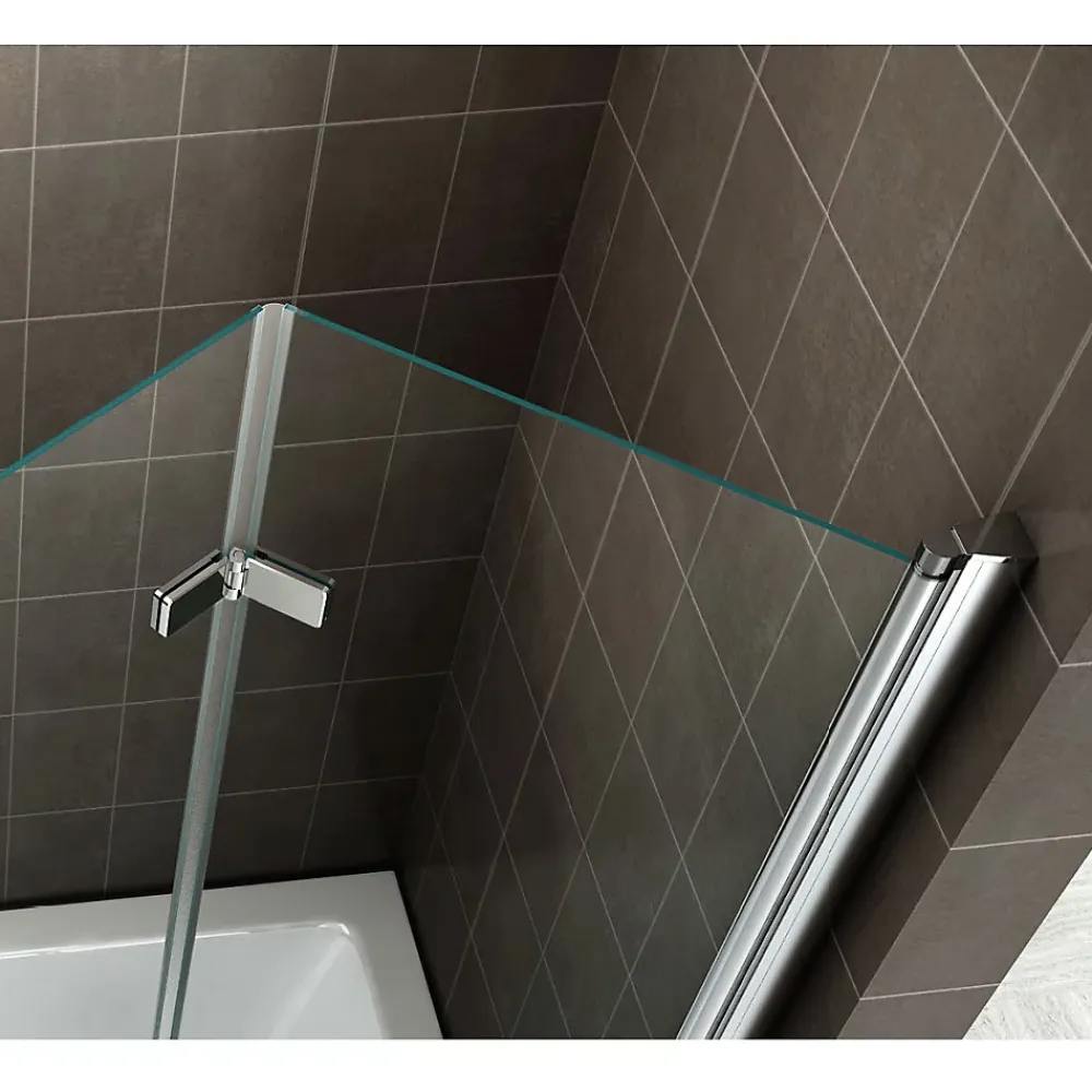 Saniverre Pare-baignoire rabattable BALY en verre 6 mm transparent 100 x 140 cm