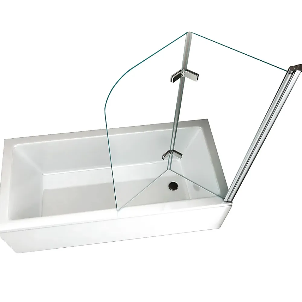 Saniverre Pare-baignoire rabattable BALY en verre 6 mm transparent 100 x 140 cm