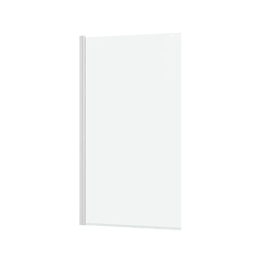 Galedo Pare-baignoire rabattable 130 x 70 cm, profilés alu blanc mat, Essentiel
