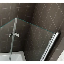 Pare-Baignoire|Saniverre Pare-baignoire rabattable BALY en verre 6 mm transparent 110 x 140 cm