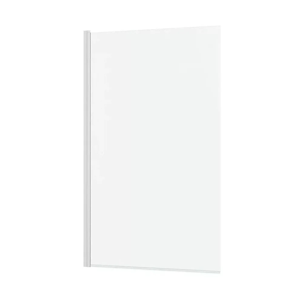 Galedo Pare-baignoire rabattable 140 x 80 cm, profilés alu blanc mat, Essentiel