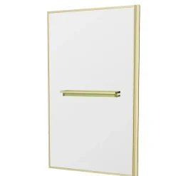 Pare-Baignoire|Galedo Pare-baignoire rabattable 130 x 75 cm, profilés alu doré brossé, porte-serviette/étagère, Golden Edge