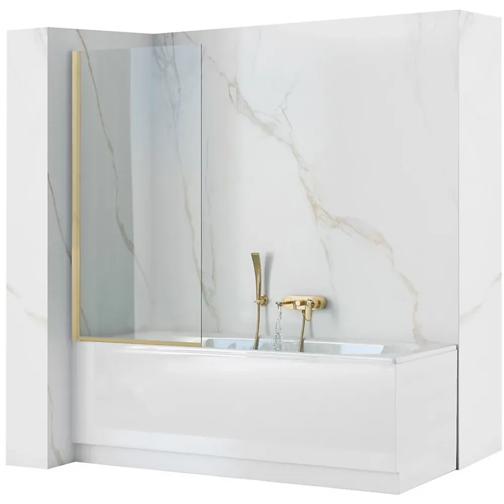 Tablier Et Habillage De Baignoire|Rea Pare-Baignoire Elegant Brushed Gold 80