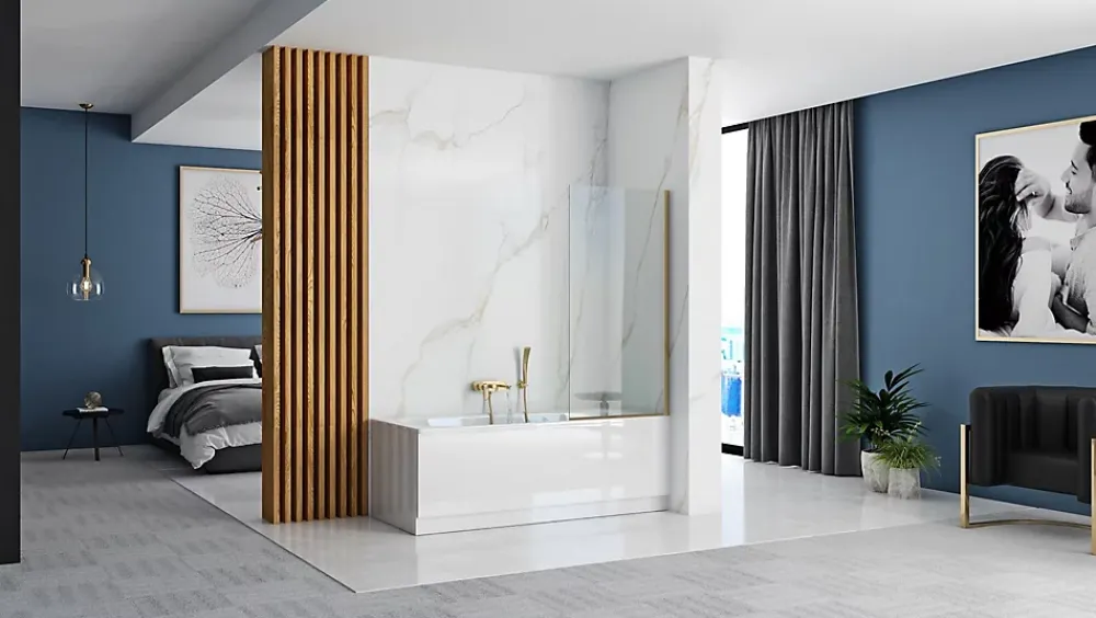 Tablier Et Habillage De Baignoire|Rea Pare-Baignoire Elegant Gold 80