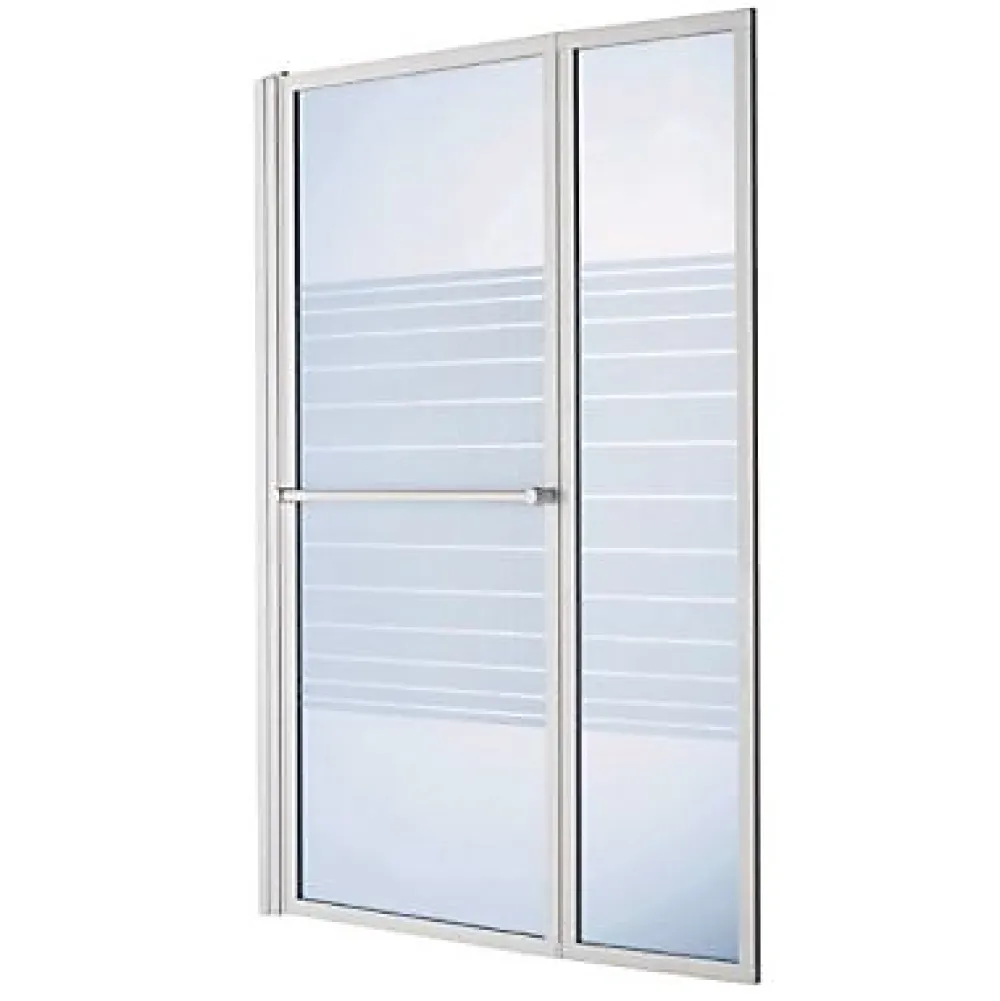 Pare-Baignoire|Atmo Pare-baignoire relevable 2 volets profilés blanc 140 x 104 cm Ecume