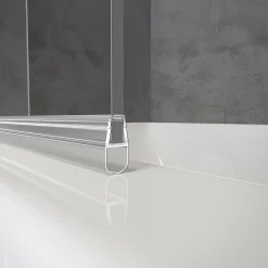Pare-Baignoire|Schulte Pare-baignoire - 70x130 cm - réversible - rabattable - volet pivotant - verre 5 mm - transparent - alu nature