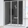 Pare-Baignoire|Schulte Pare-baignoire - 127x120 cm - réversible - rabattable - volet pivotant - verre 3 mm - transparent - blanc