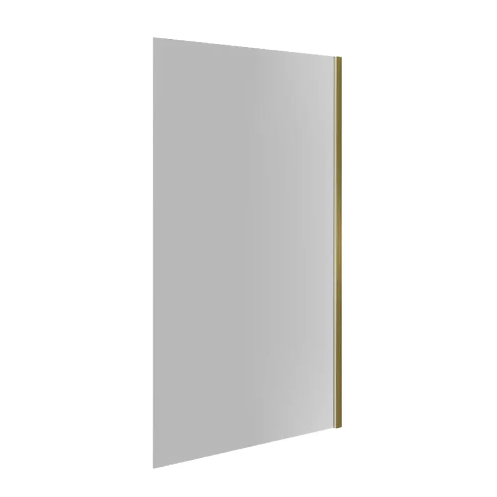 Pare-Baignoire|Essebagno Pare-baignoire 80x140 cm verre anticalcaire 6mm fixe en aluminium Or brossé