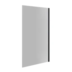 Pare-Baignoire|Essebagno Pare-baignoire 80x140 cm verre anticalcaire 6mm fixe en aluminium Noir mat