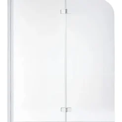 Pare-Baignoire|Sanindusa Pare-bain 2 volets pivotant 180 verre cristal trempé profilé alu Aquarela Duo 120x150 montage gauche profilé blanc