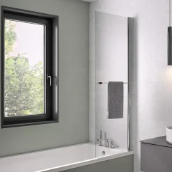 Kinedo Pare-bain fixe Columba 1 volet relevable 75x150 chromé