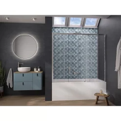 Kinedo Pare-bain Smart Design Pegasus coulissant pose entre 2 murs 160x148 chromé partie fixe à droite