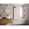 Pare-Baignoire|Kinedo Pare-bain pivotant Smart Design Lyra 80 gris noir grainé verre transparent